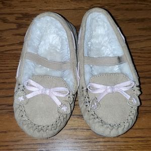 Little Girl's Faux Fur Lined Moccasins